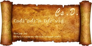 Csépán Dávid névjegykártya